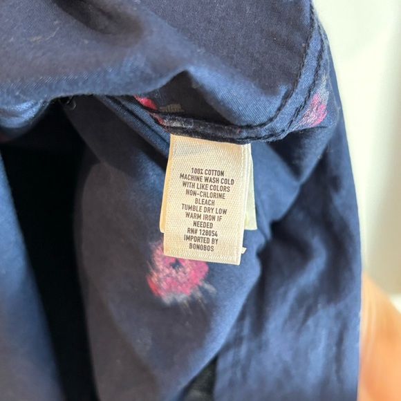 BONOBOS Sz M Button Shirt Slim Fit Abstract Rose Design Long Sleeve 100% Cotton - Picture 5 of 7